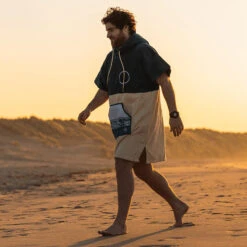 WAVE HAWAII PONCHO COTTON VELOURS PETROL En Coton Bio -Équipement De Plongée WAVE HAWAII PONCHO COTTON VELOURS PETROL en coton bio WH 7